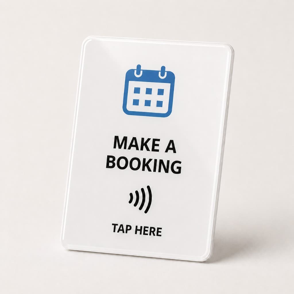 Booking tile that reads Make a booking